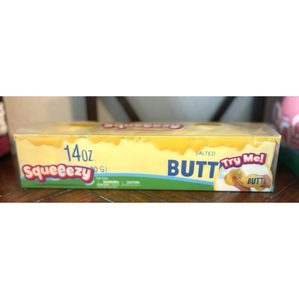 Squeezy Salted Butter Tactile Squishy Squeeze Toy Yellow Ages 3-4 Years